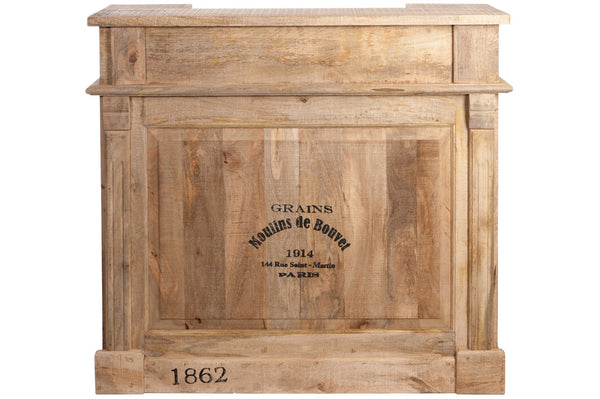 Handmade wooden bar "Naturell" - custom-made from real wood with 2 drawers, wine racks and work surface