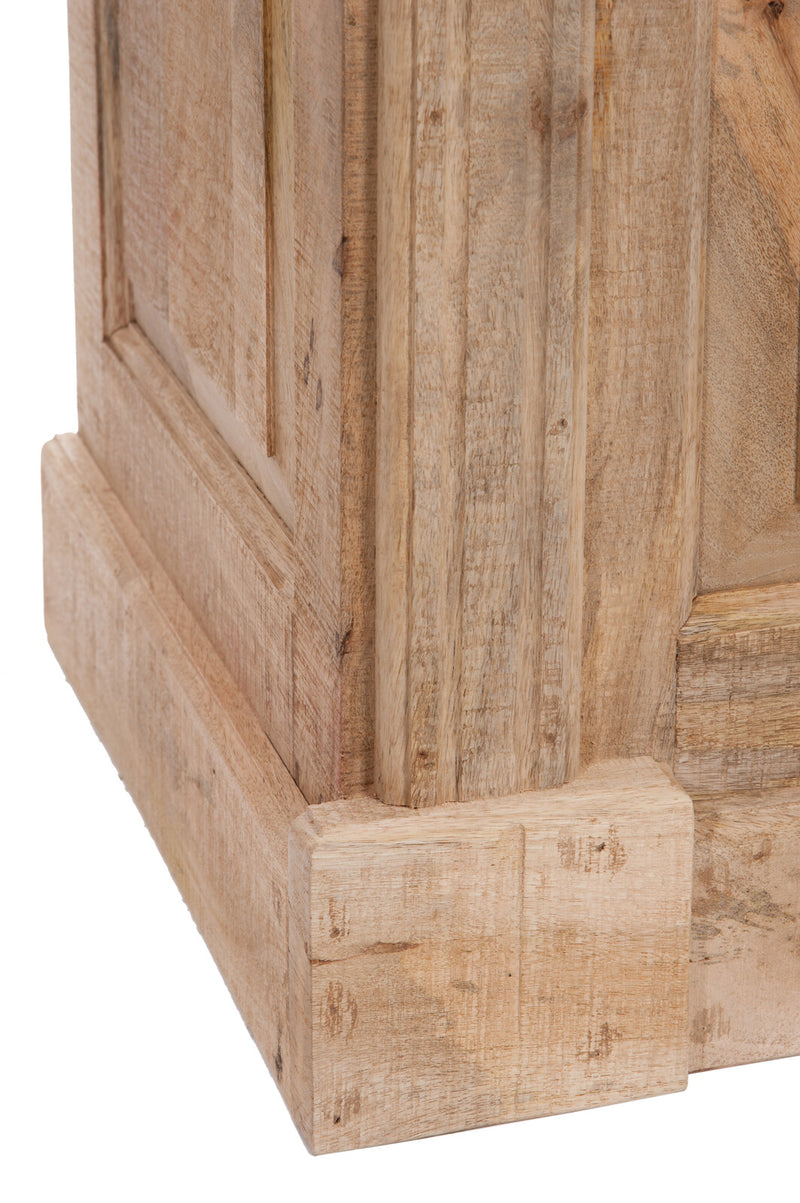 Handgefertigte Holz Bar "Naturell" - Sonderanfertigung aus Echtholz mit 2 Schubladen, Weinregalen und Arbeitsfläche