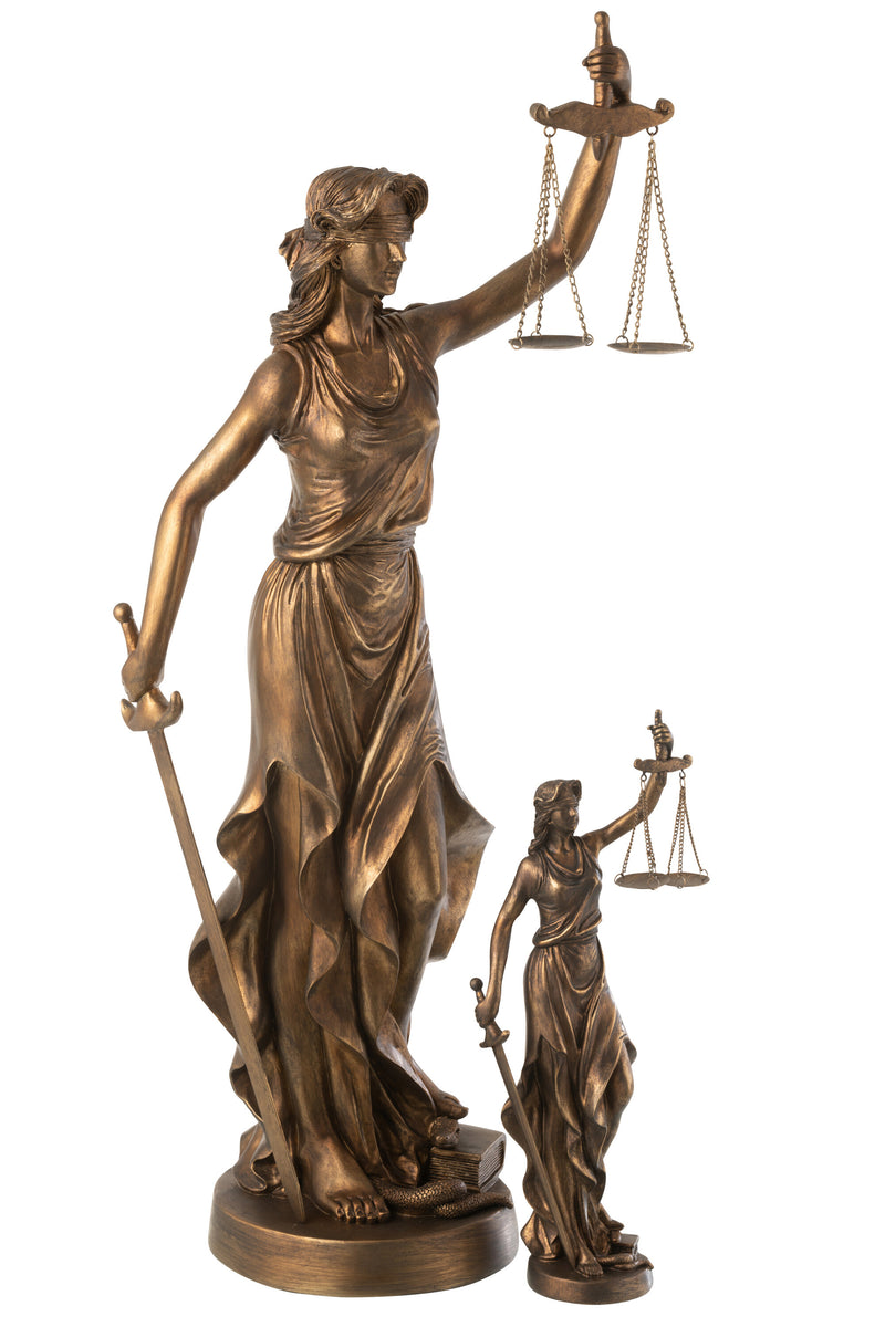 Frau Justitia Resin Statue in Kupferoptik – Erhältlich in zwei Größen