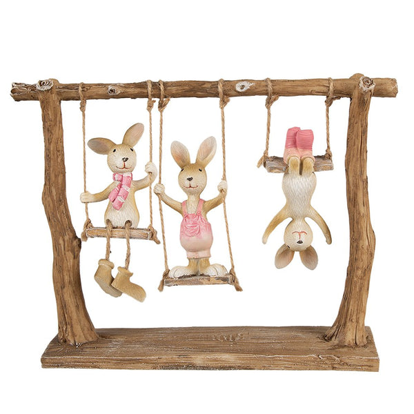 Decoration Rabbit Brown Pink, Beige 26x6x20 cm