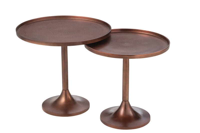 Set of 2 side tables - aluminum bronze