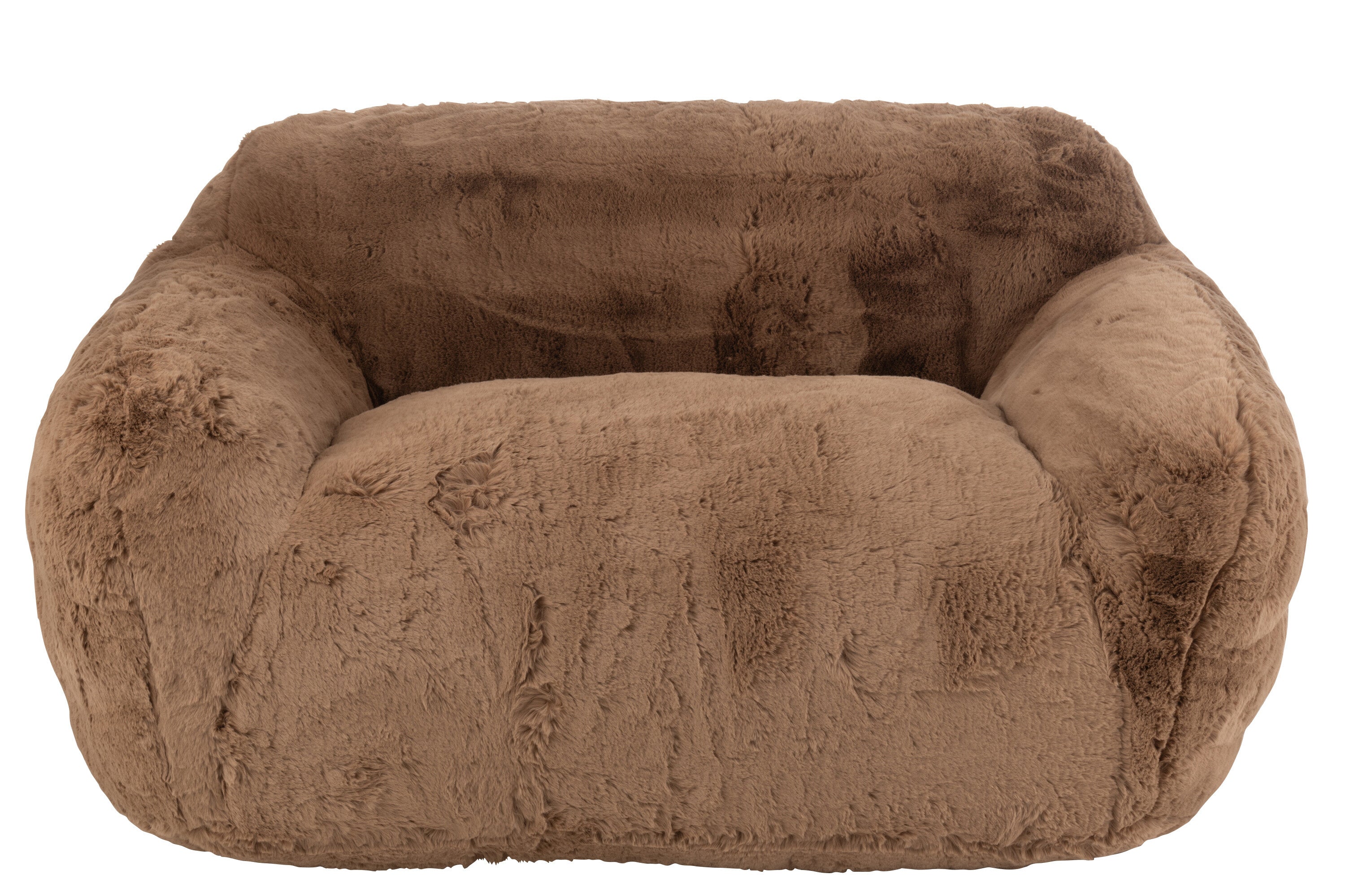 Sofa Cutie Lounge Sessel und 2 Sitzer Taupe Flauschoptik
