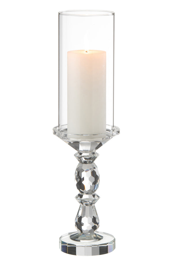 Großes Kristall Windlicht Marie Transparent Höhe 42,5cm