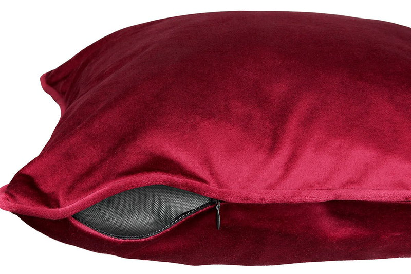 3er Set Stoff Samt Kissen "Red Velvet" – Eleganz und Komfort in Rot