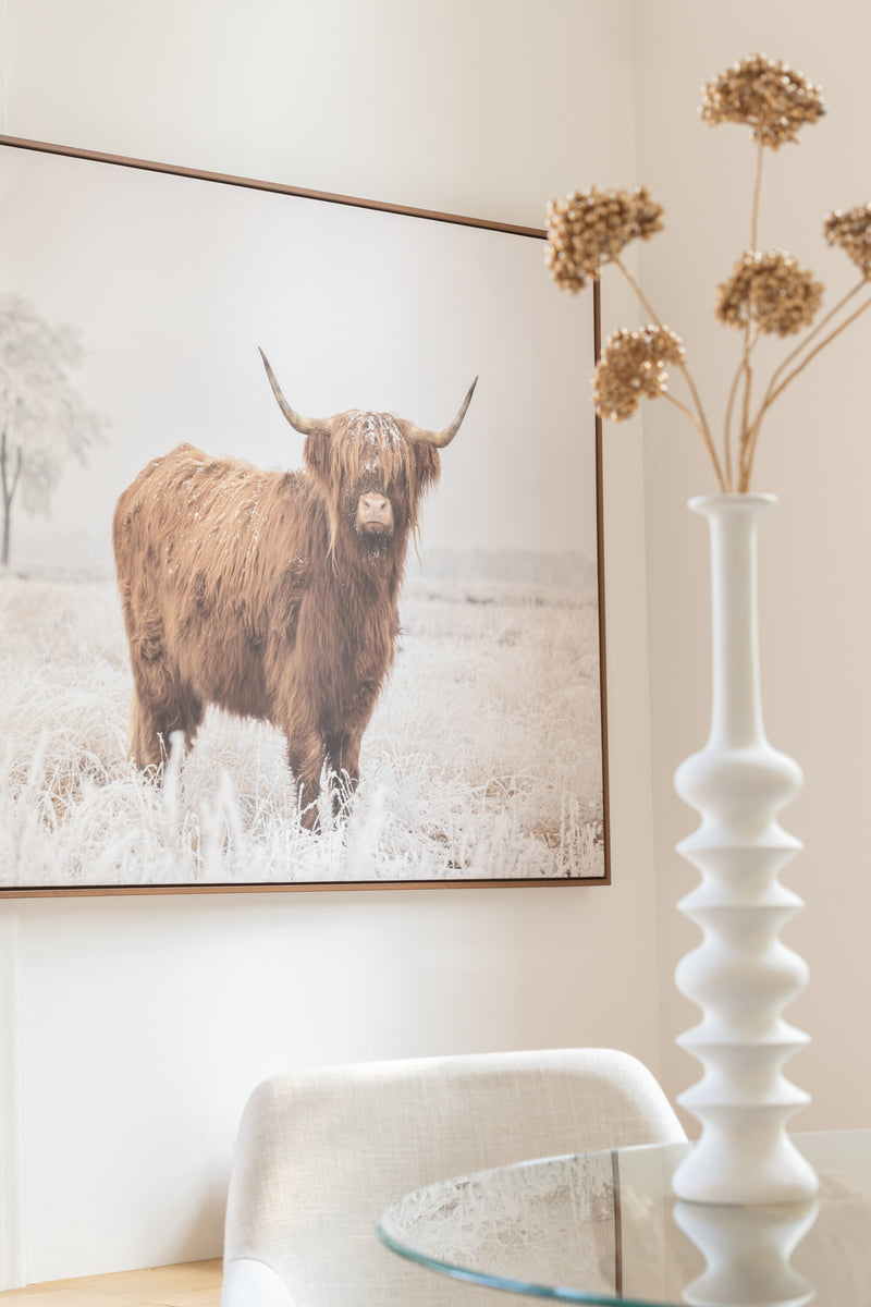 Yak Bild Winterlandschaft Leinwand Holzrahmen