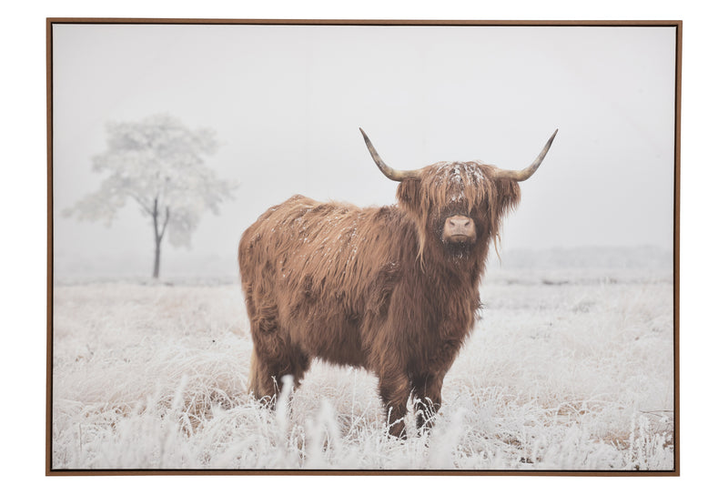 Yak Bild Winterlandschaft Leinwand Holzrahmen