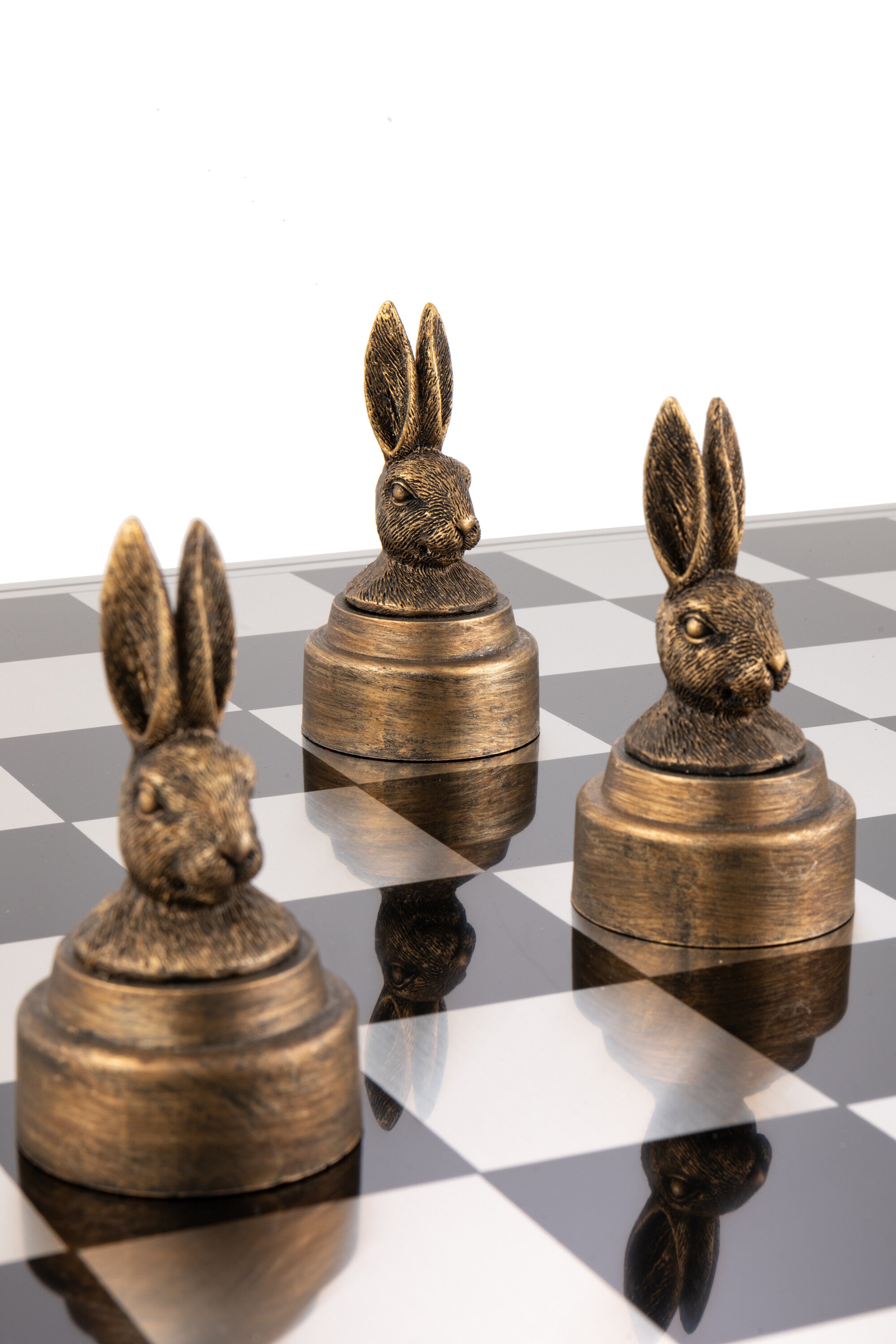 Schachset Tiere Polyresin Multicolor Deko Schachbrett 60cm