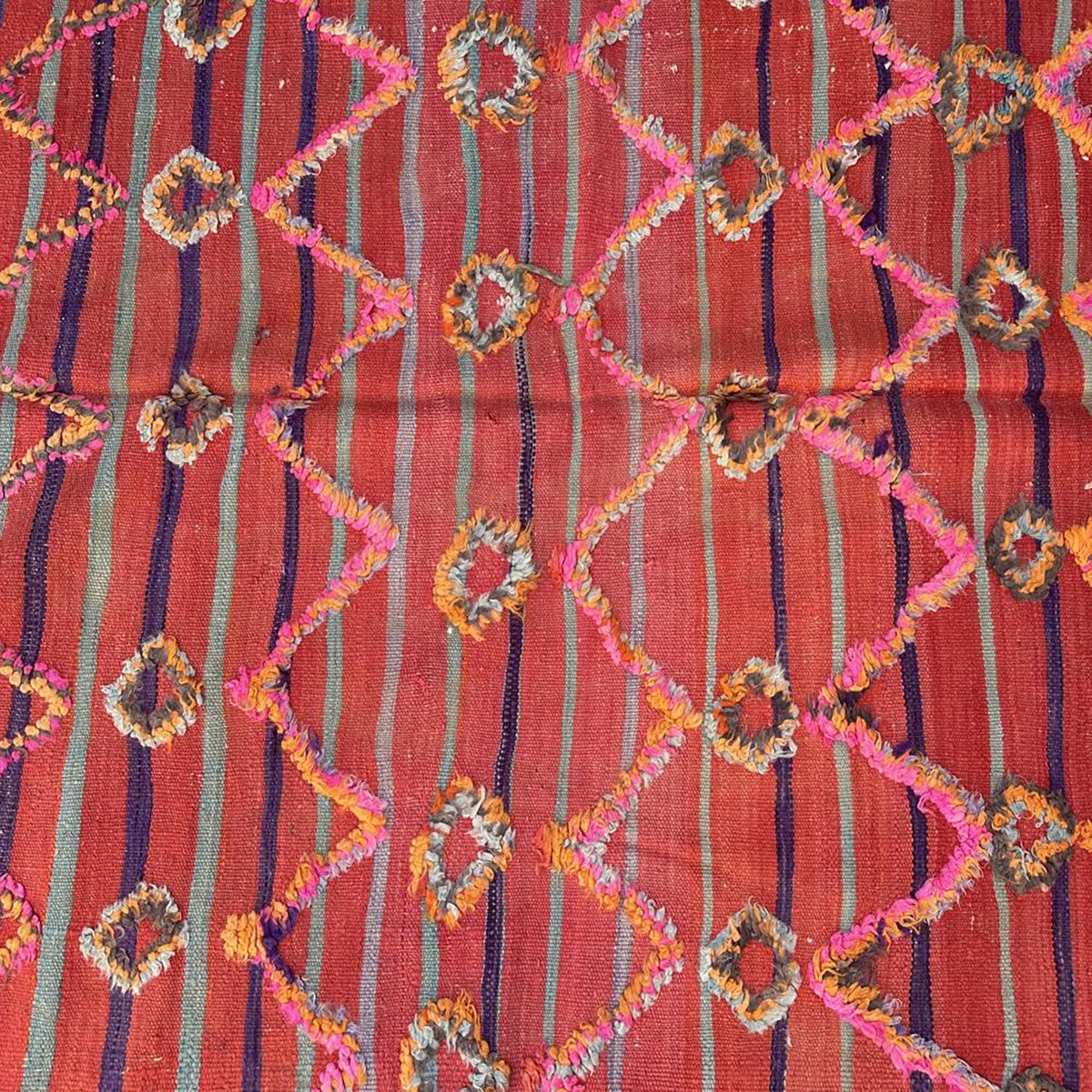 Marokkanischer Kelim-Berberteppich aus reiner Wolle, 138 x 220 cm