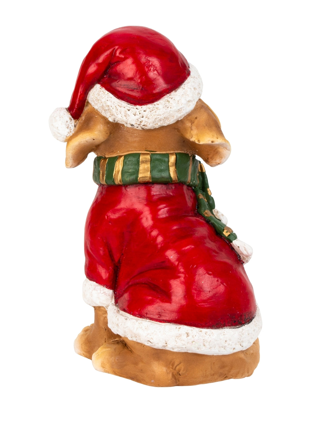 Weihnachtsfigur Hund Weihnachtsfreund mit Nikolausmütze 42 cm