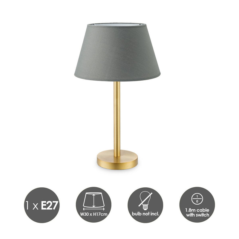 Home Sweet Home Table Lamp Largo - E27 Brass Anthracite 30cm