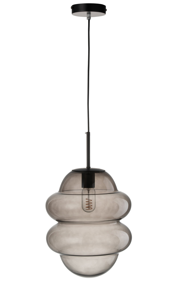 Pendelleuchte Honey Spoon – Graues Glas, 28 cm