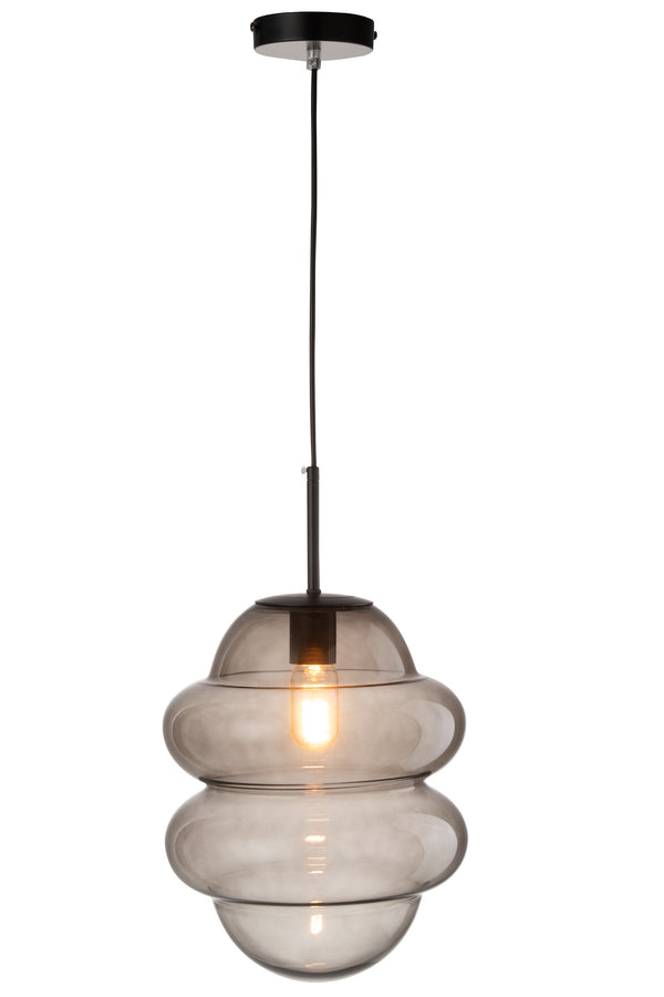 Honey Spoon Pendant Light – Grey Glass, 28 cm