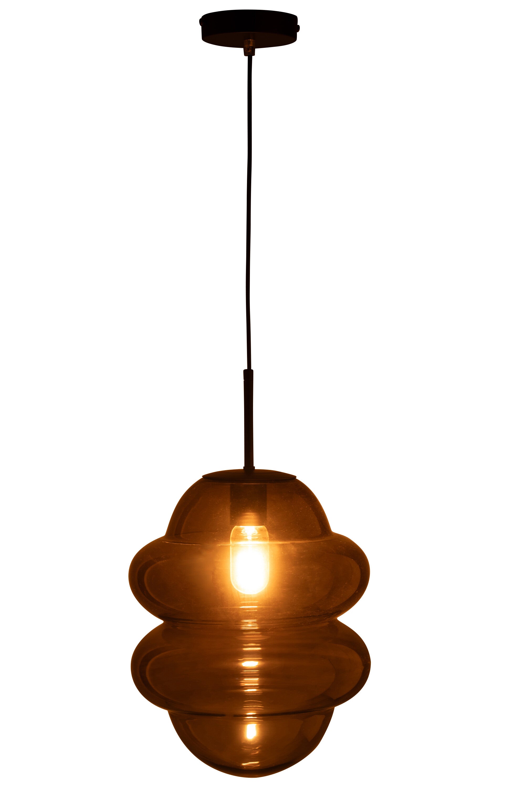 Honey Spoon Pendant Light – Grey Glass, 28 cm