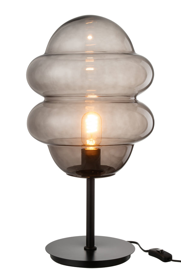 Table Lamp Honey Spoon Glass Grey with E27 Socket