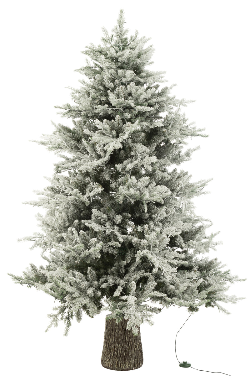 Snow-Covered Christmas Tree with 3000 LED – 210 cm, White, Plastic