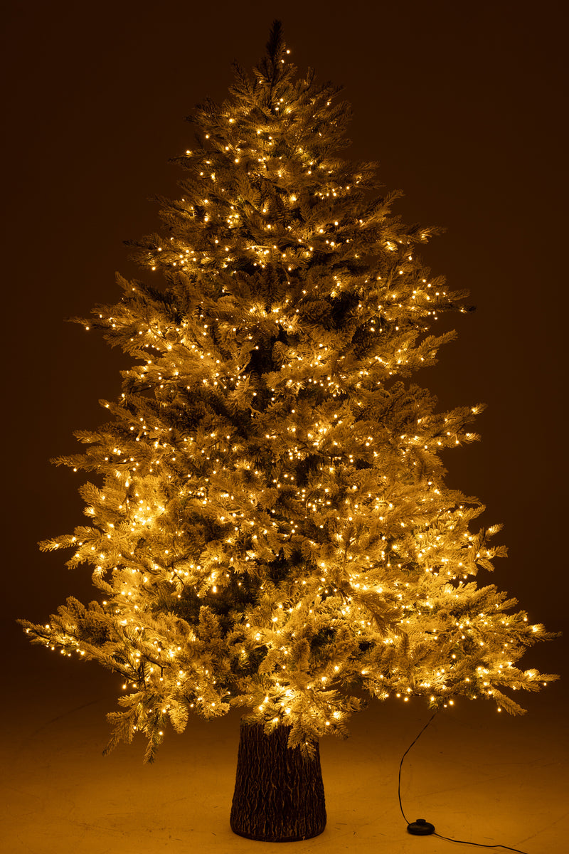 Snow-Covered Christmas Tree with 3000 LED – 210 cm, White, Plastic