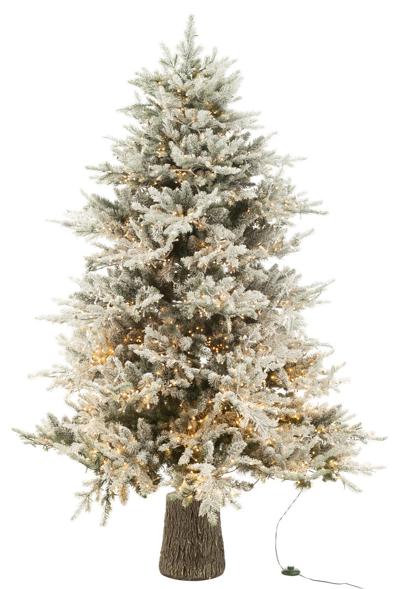 Snow-Covered Christmas Tree with 3000 LED – 210 cm, White, Plastic