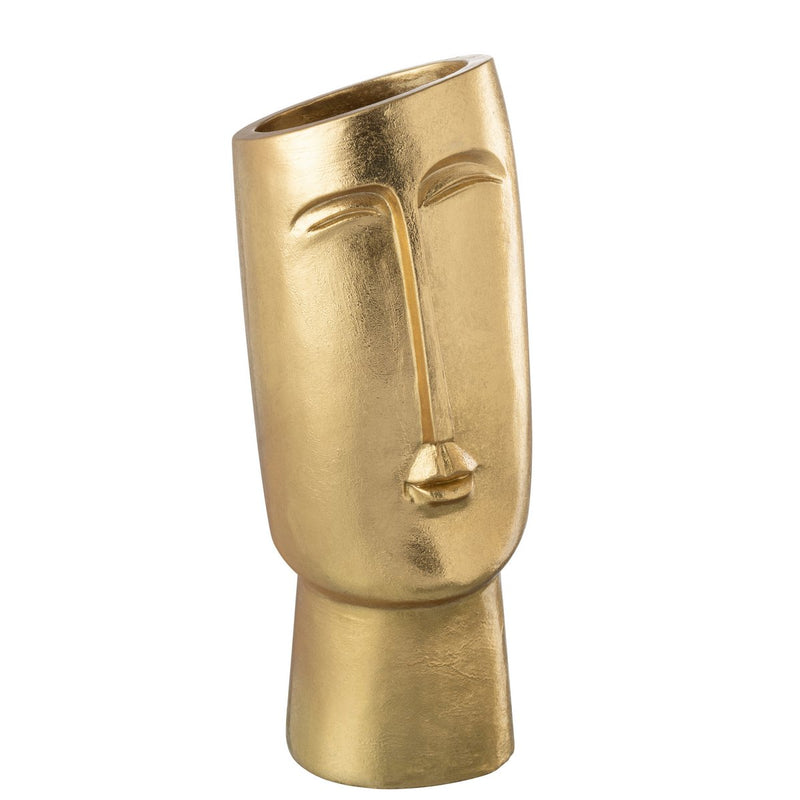 Vase Head Oval Modern Resin Gold 35x15.5 cm