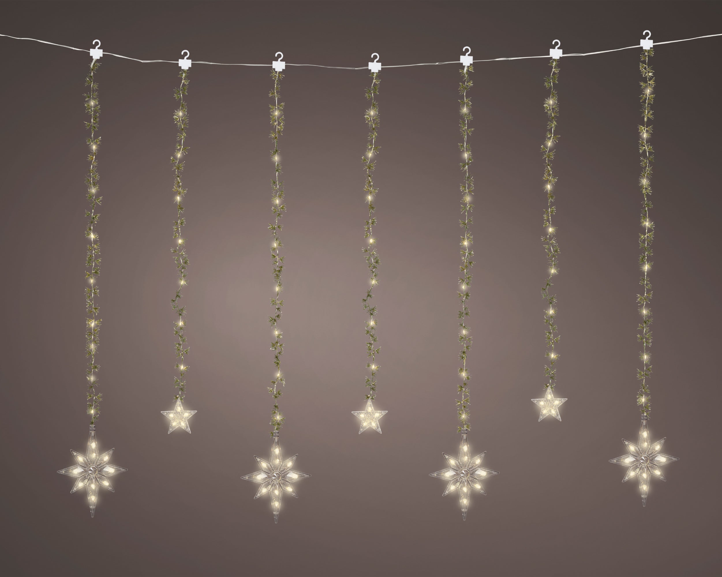 LED Fenstervorhang Stella Twinkle 108 LED Sterne mit Timer warmweiß indoor