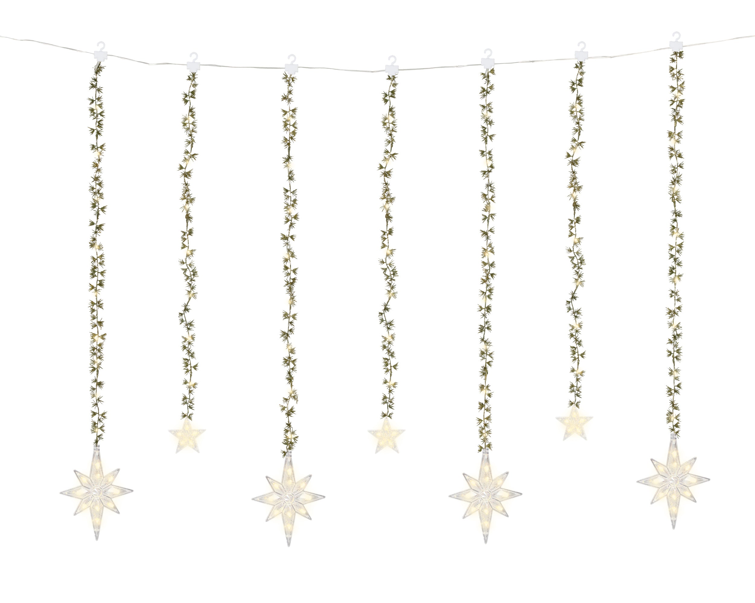 LED Fenstervorhang Stella Twinkle 108 LED Sterne mit Timer warmweiß indoor