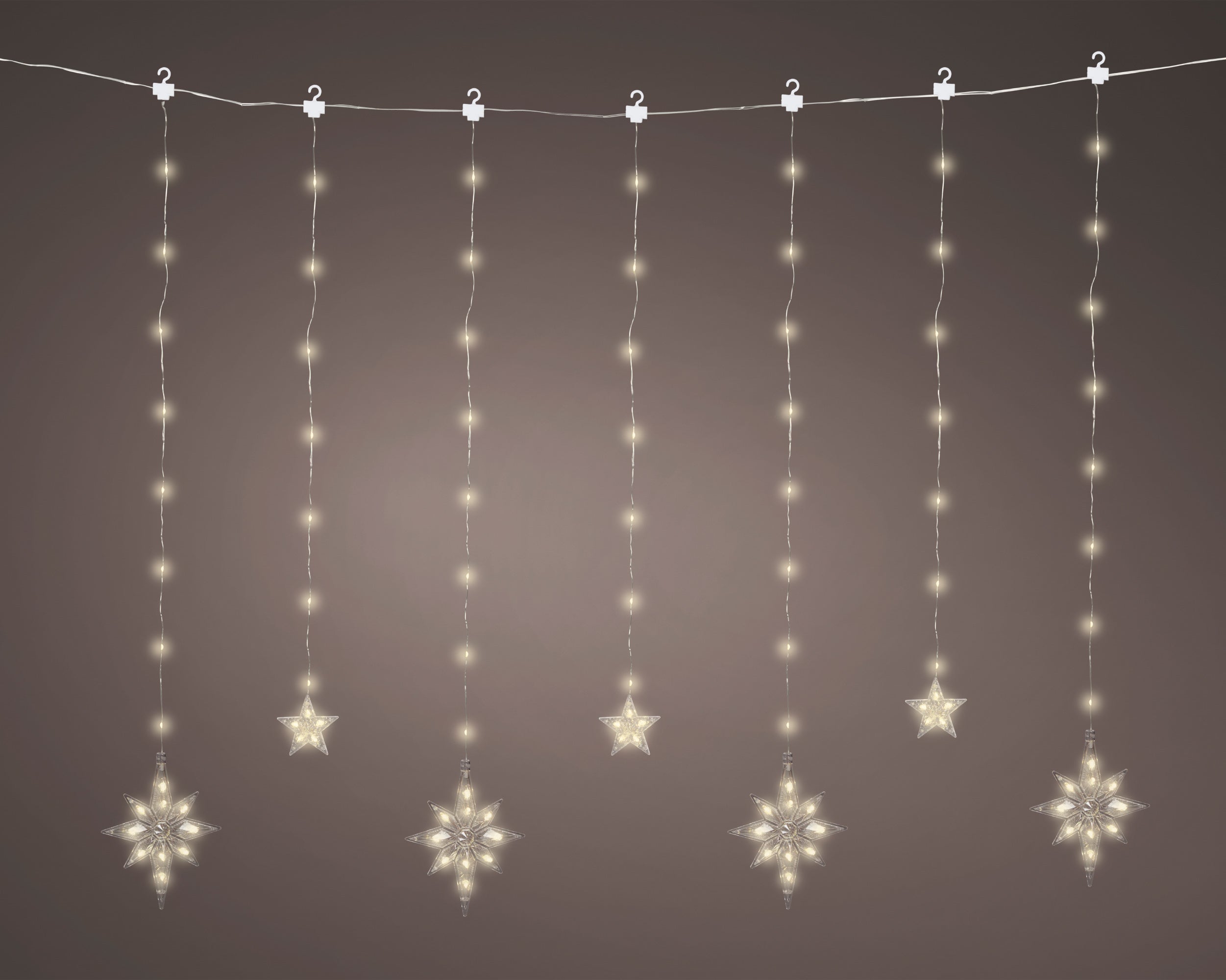 LED Lichtvorhang Sterne Twinkle warmweiß 108 LED 120cm