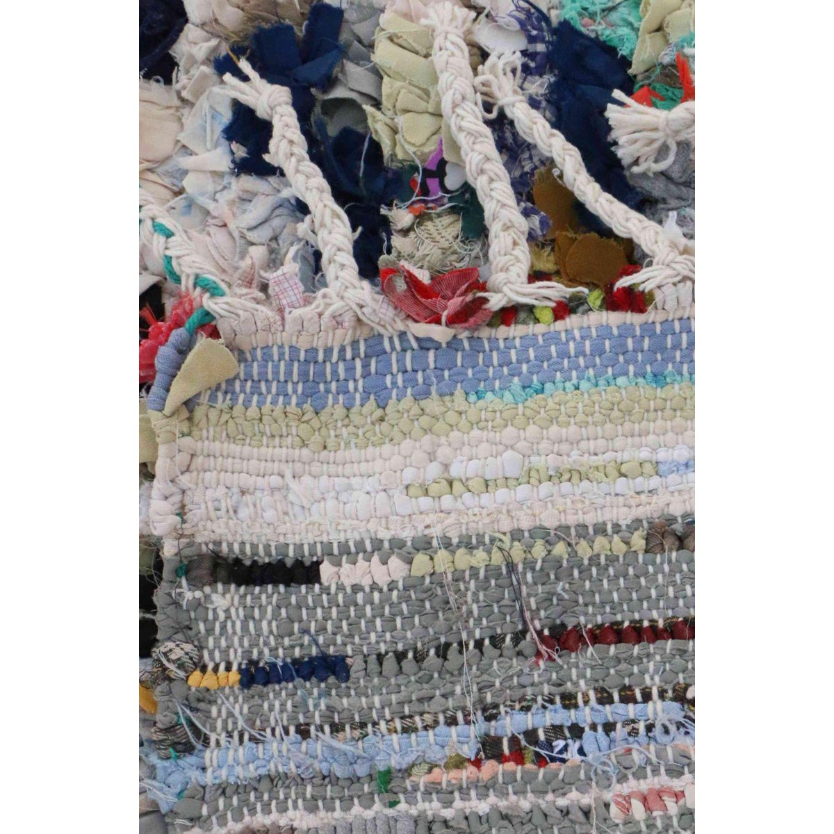 Moroccan Berber carpet made from recycled textiles 117 x 159 cm