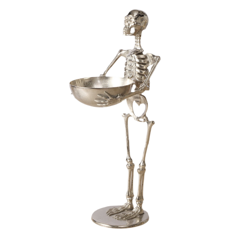 Exclusive Silver Skull champagne cooler in a set of 2 – Handcrafted skeleton design