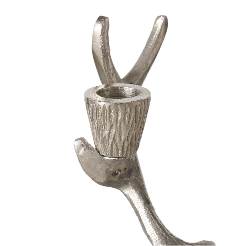 Candlestick Edmund in silver – Elegant deer head design