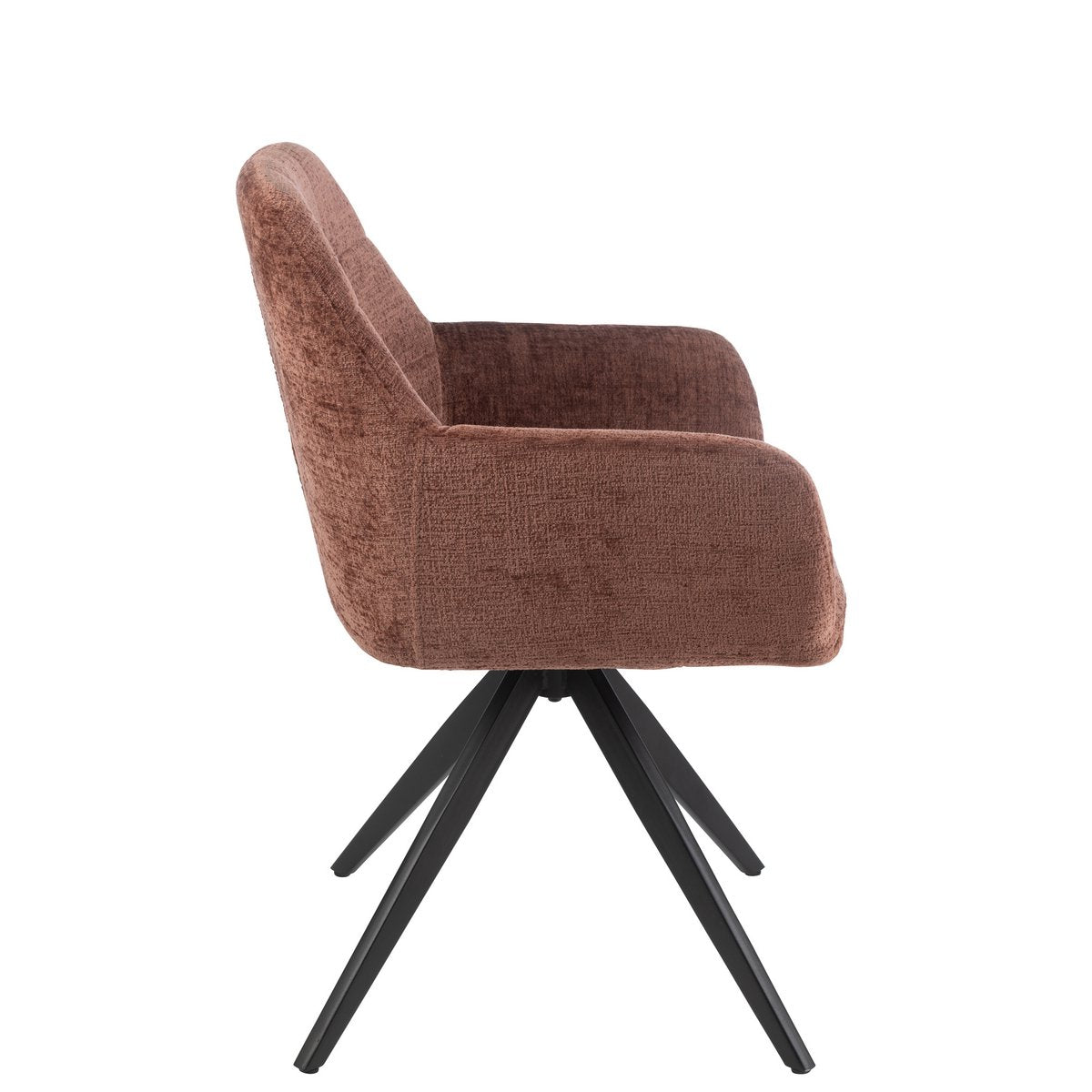Bruin gestoffeerde stoel Louna met metalen frame, 85 cm