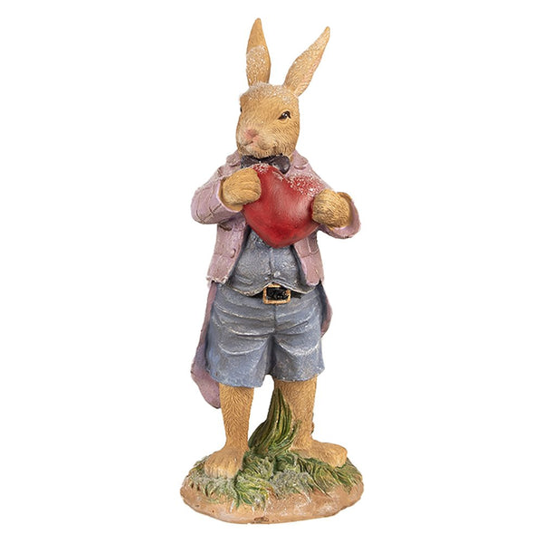 Decoration Rabbit Brown Blue 8x7x20 cm