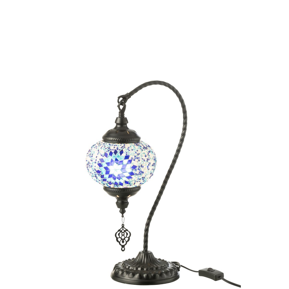 J-Line Lampe Mosaik Hängend Glas/Metall Blau