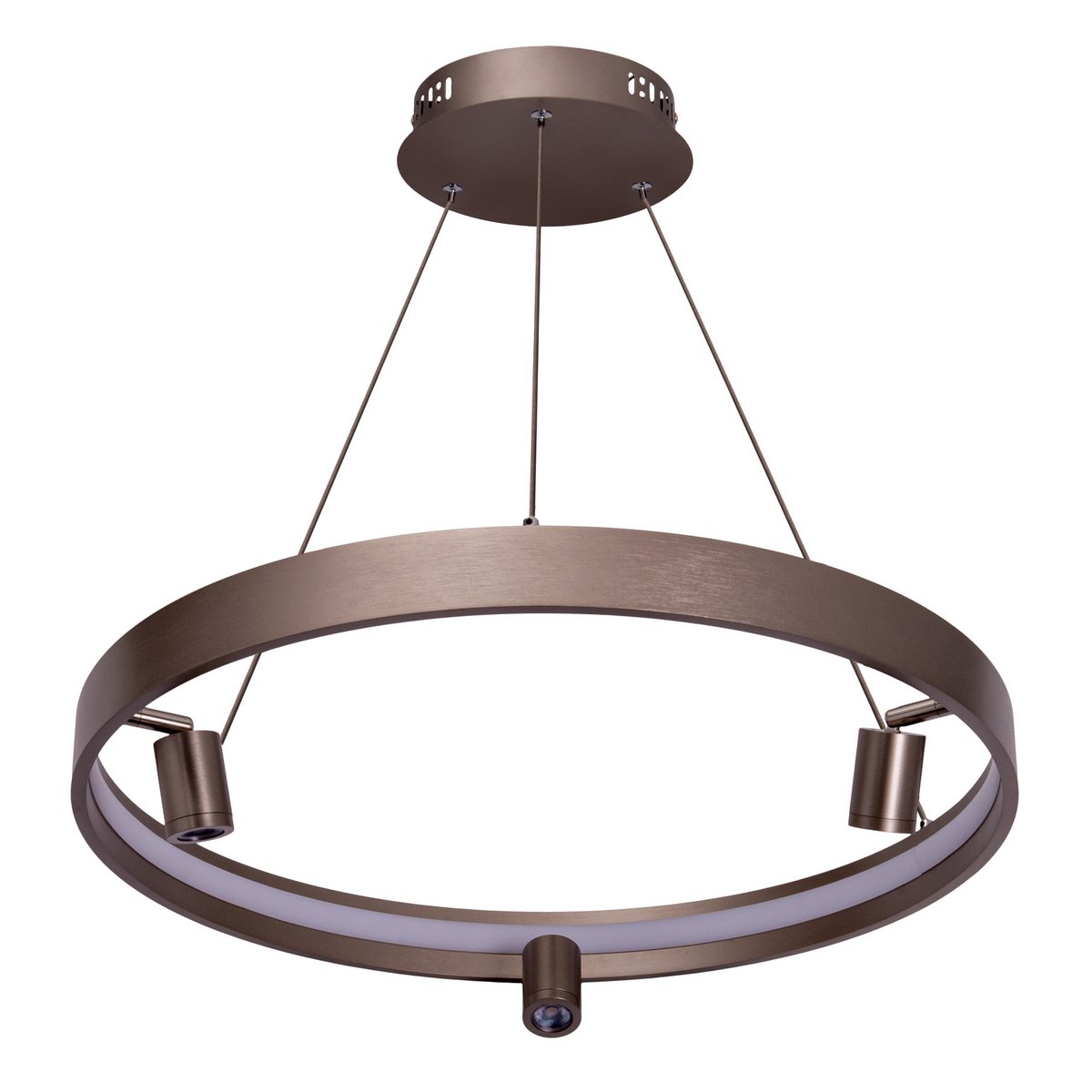 LED Pendelleuchte ""TRISTAN", moderne Pendellampe aus Metall und Kunststoff in Stahl-blank, die LEDs sind fest verbaut. Mit ca. 58 cm Ødie ideale Beleuchtung für Wohnzimmer, Esszimmer oder Küche.