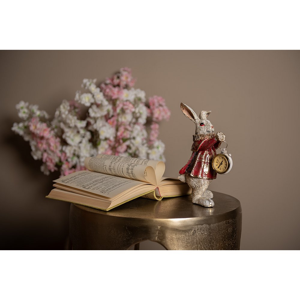 Decorative statue rabbit gold-colored 14x13x25 cm
