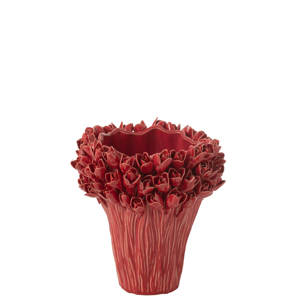 J-Line Vase Ambrosia Keramik Rot Medium