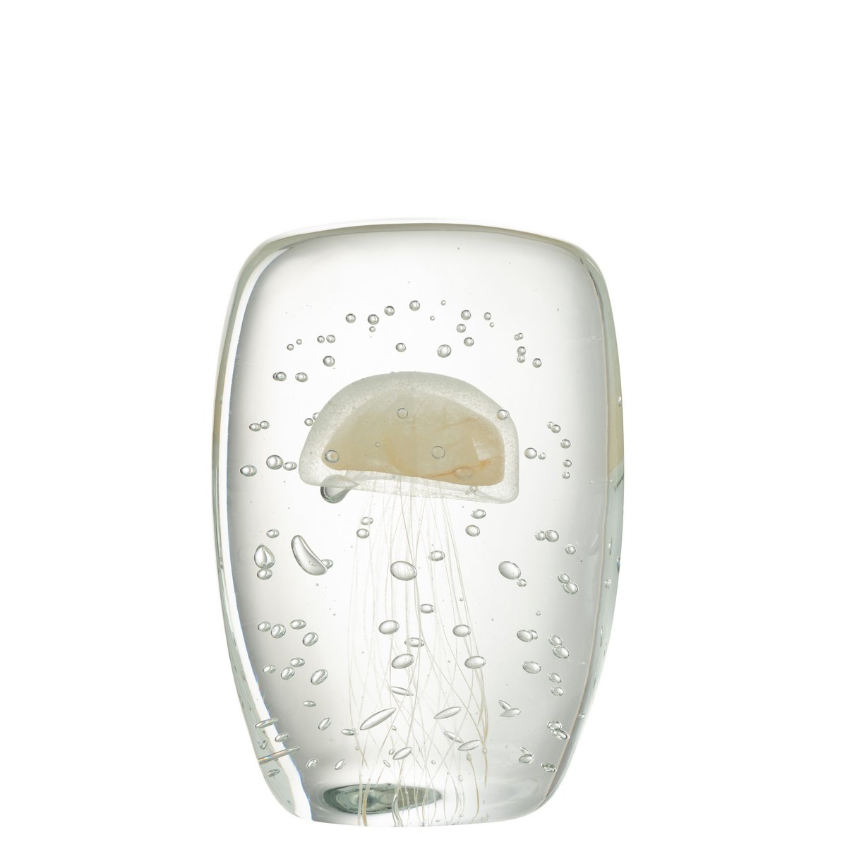 Briefbeschwerer Calypso Glas Viereck Beige Transparent 15cm