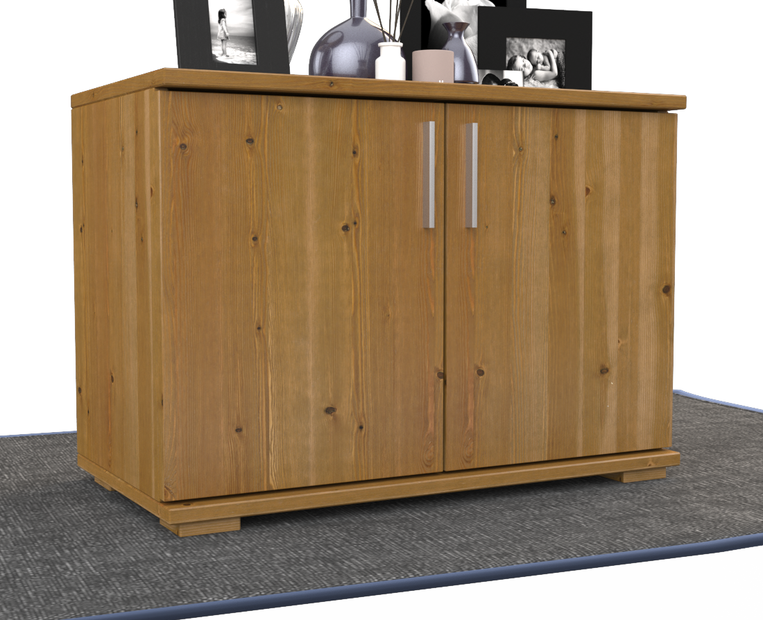 Nobis Kommode Sideboard | 2 Türig | 57cm hoch | 100% Bio Kiefer Massivholz