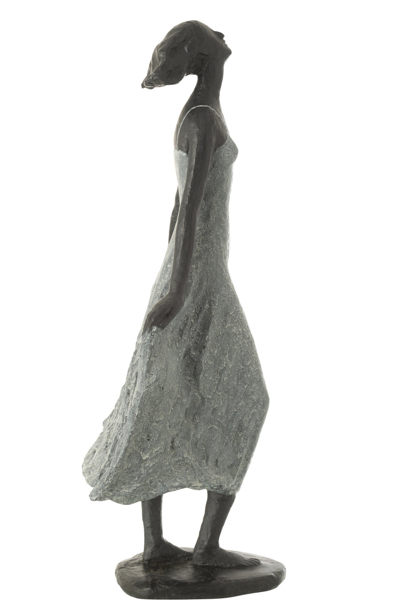 Statue girl looking to the sky made of resin - Elegant decoration height 54cm