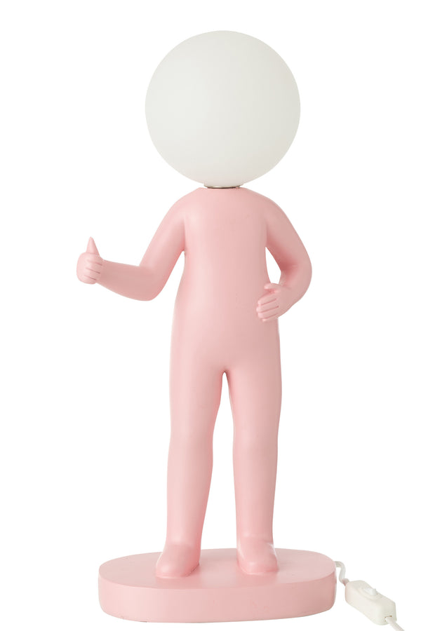 Table lamp Thumbs Up – Modern design lamp in pink