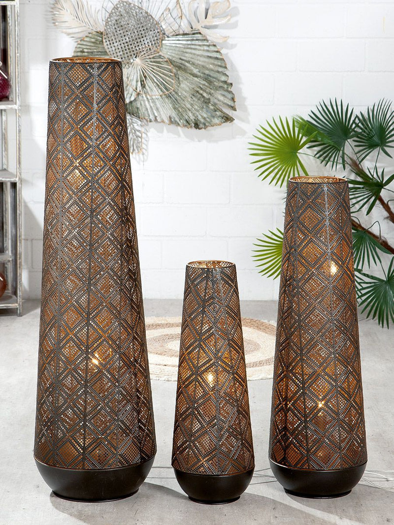 Almazar Bodenlampe in Schwarz/Gold – Orientalisches Design, Verschiedene Größen