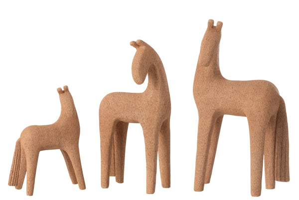 Decorative Figure Horse Set Modern Resin Terra 3-piece