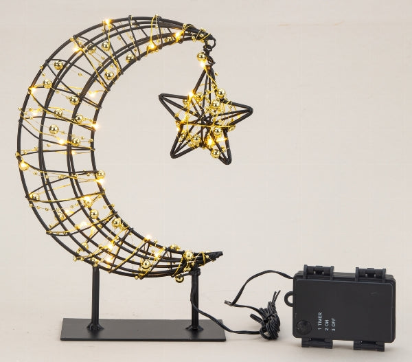 LunaStar LED light - decorative moon with star garden decoration