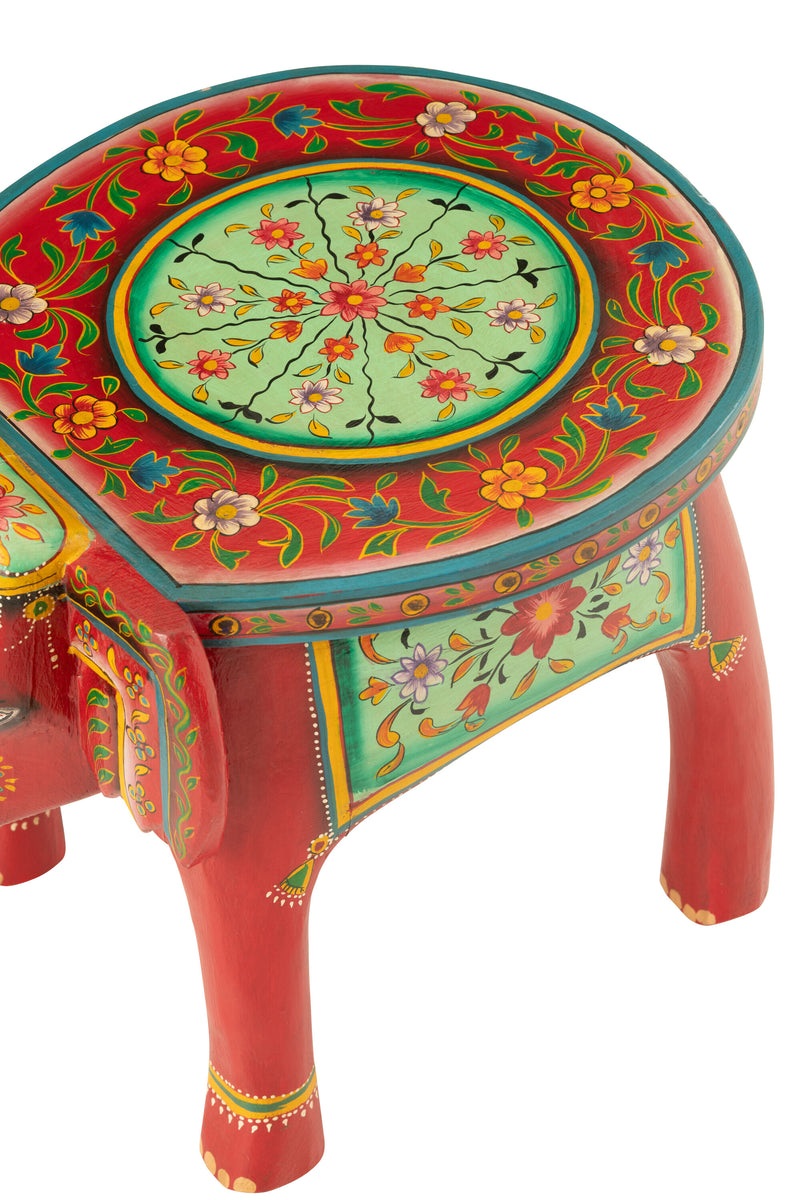 Handgefertigter Elefanten Hocker Mumbai – Exotisches Design aus Mango-Holz