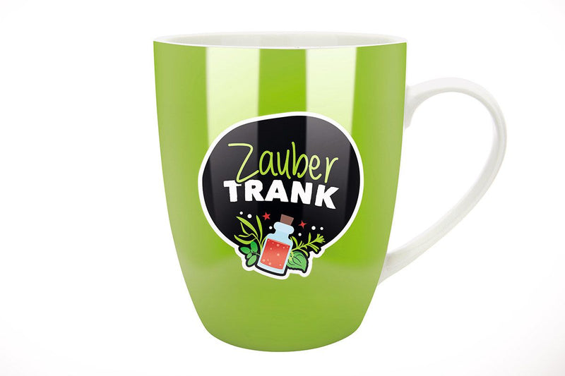 Magic potion - set of 6 bone china cups in green and black, 360 ml
