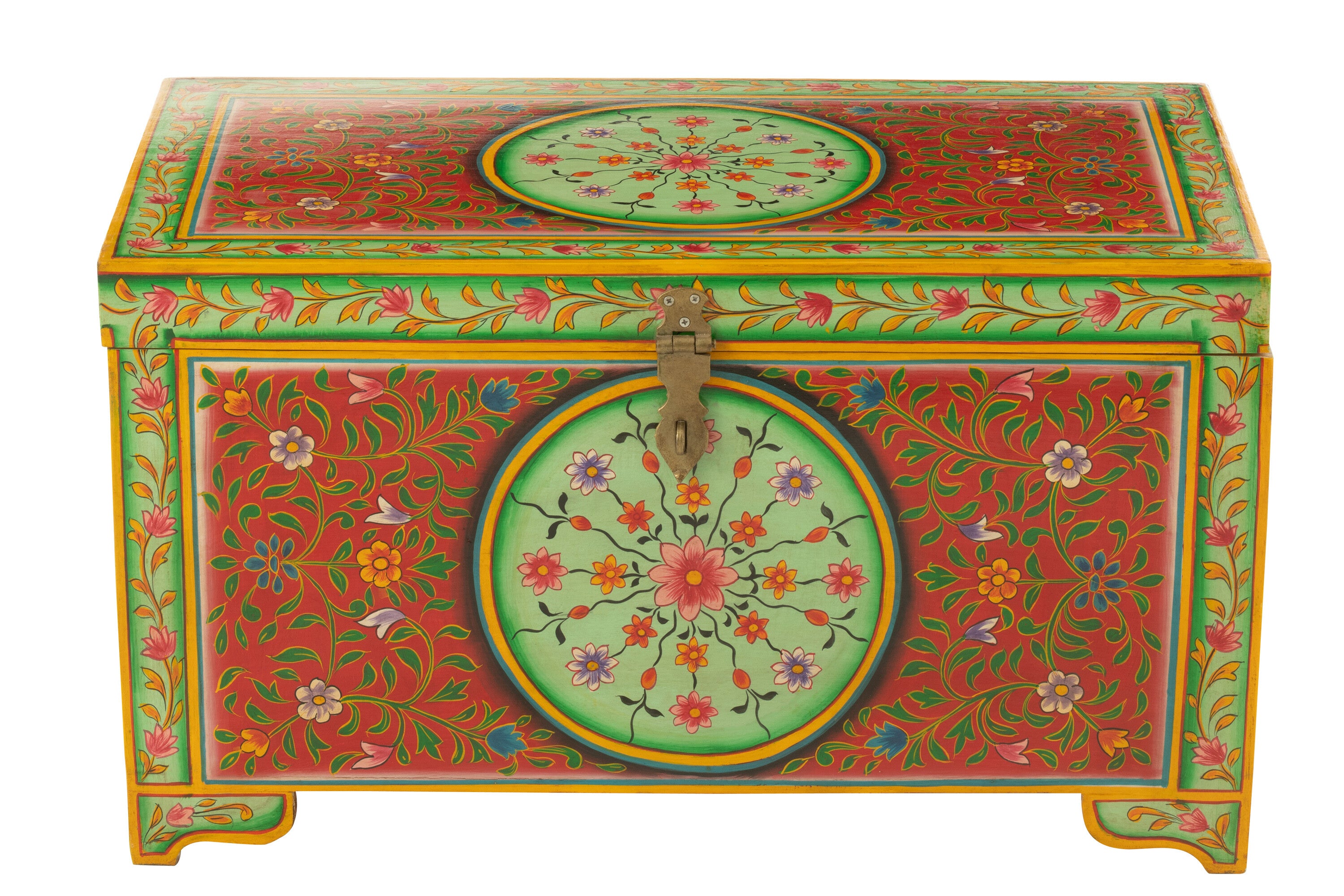 Hand-painted Mumbai chest – Exotic wooden storage