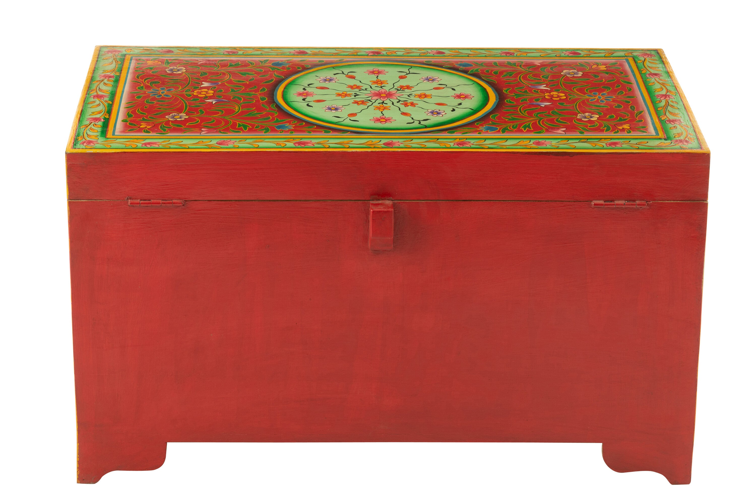 Hand-painted Mumbai chest – Exotic wooden storage