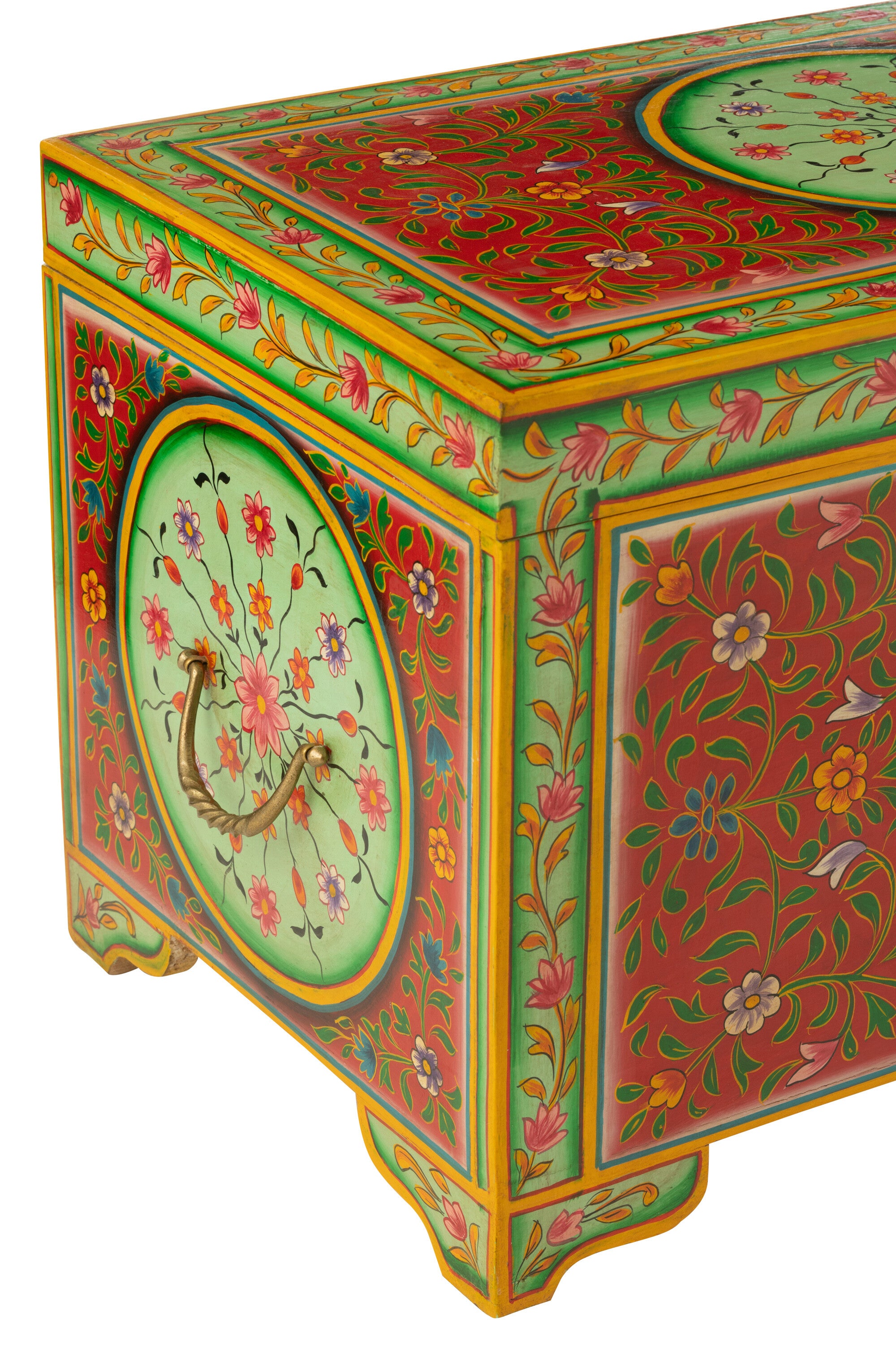 Hand-painted Mumbai chest – Exotic wooden storage