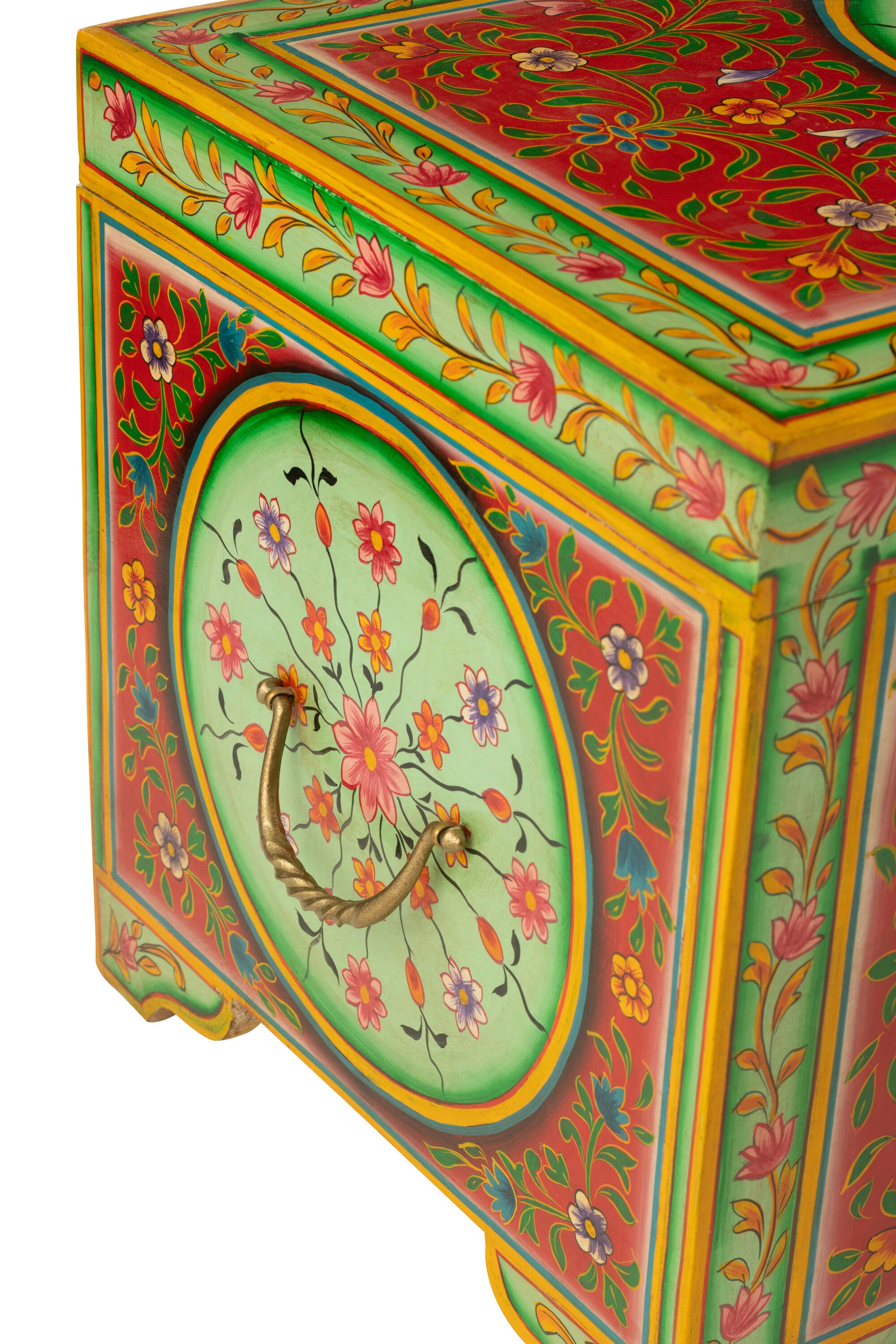 Hand-painted Mumbai chest – Exotic wooden storage