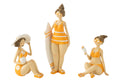 Dekofiguren Sunny Girls 3er Set Bunt Badefiguren Sitzend 18 cm