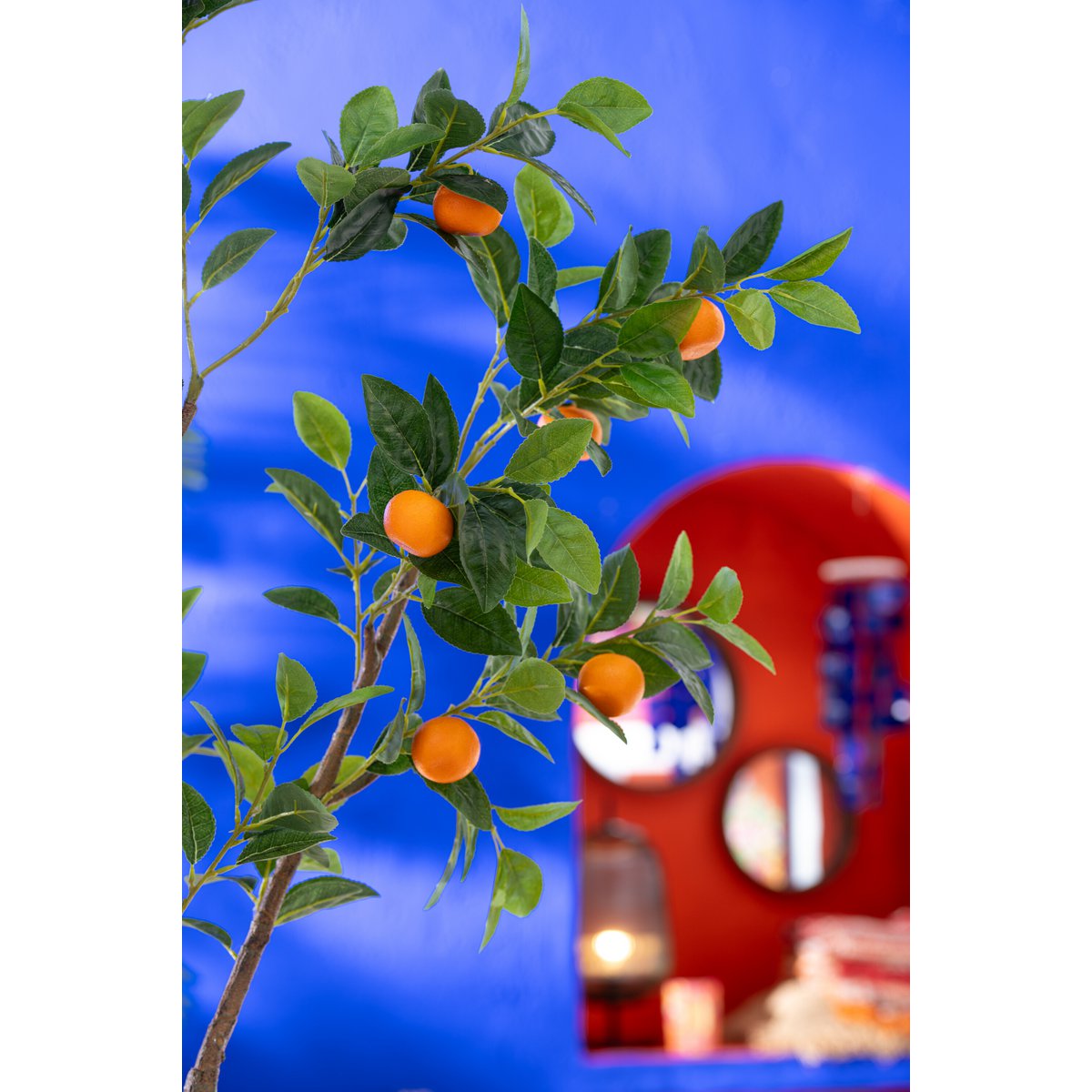 J-Line Orangenbaum im Topf – Kunststoff – orange/grün – groß