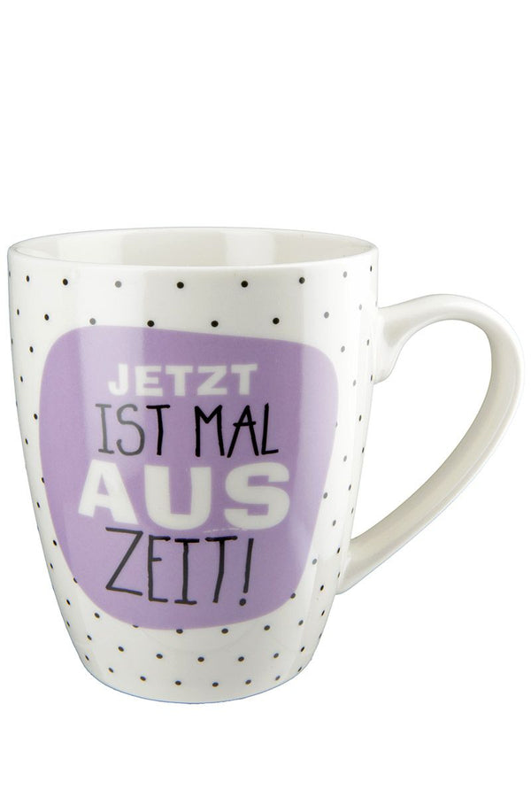 Auszeit - 6er Set Porzellan Tassen in Violett und Schwarz, Knochenporzellan, 360 ml